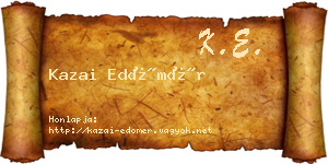 Kazai Edömér névjegykártya